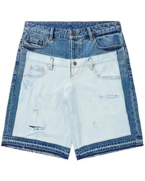 BBCICECREAM Apollo Panelled Denim Shorts - Blue