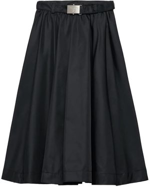 Prada Re-Nylon Belted Midi Skirt - Black
