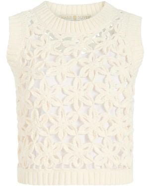 Marie Oliver Thea Crochet Top - Natural