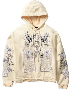 Who Decides War Distressed Graphic Hoodie - Natural