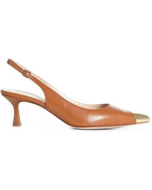 Roberto Festa Bonaire Metal-Cap Slingback Court Shoes - Brown