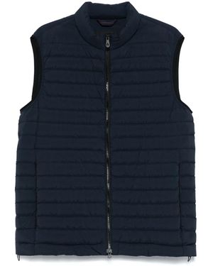 Peuterey Quilted Jacket With High Collar - Blue