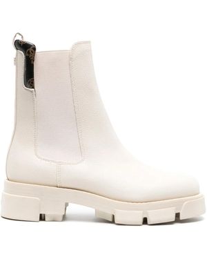 Guess Madla Logo-Plaque Boots - Natural