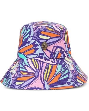 Kurt Geiger Butterfly-Print Eagle Bucket Hat - White