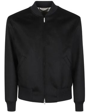 Lardini Ribbed-Trim Bomber Jacket - Black