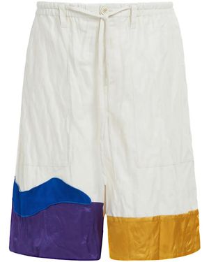 Marni Graphic-Print Drop-Crotch Shorts - White