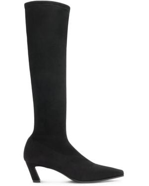 Stuart Weitzman Stassi Stretch-Suede Boots - Black