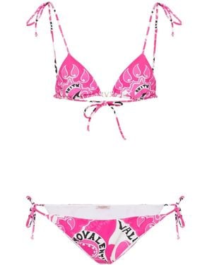 Valentino Garavani Archive Manifesto Bikini Set - Pink
