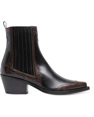 Sartore Bottes Bicolore À Motif Animalier - Black