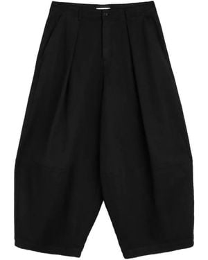 YMC Earth Deadbeat Wide-Leg Pleated Pants - Black