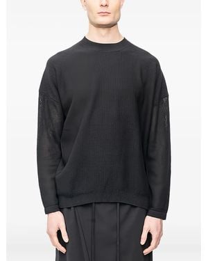 DEVOA Pullover Mit Lochstrickmuster - Schwarz