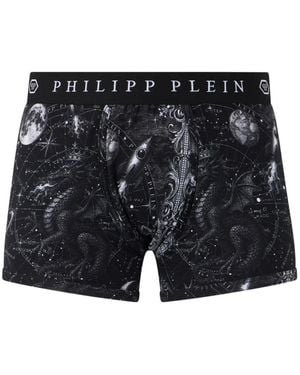 Philipp Plein Zodiac-Print Boxers - Black