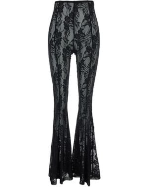 Norma Kamali Broek Met Bloemenkant - Zwart