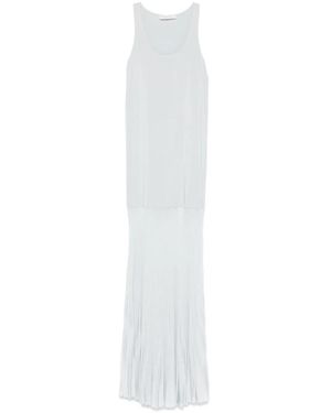 Philosophy Di Lorenzo Serafini Robe Longue À Empiècement Nervuré - Blanc