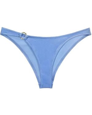 Fleur du Mal Seduce Ring-Detail Bikini Bottoms - Blue