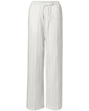 Loulou de Saison Macao Striped Drawstring Trousers - White