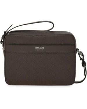 Ferragamo Monogram Shoulder Bag - Black