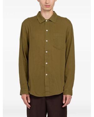 Séfr Leo Slub-Texture Shirt - Green
