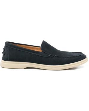 SERGIO MORETTI FIRENZE Stud-Embellished Suede Loafers - Blue