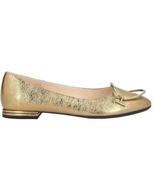 Tod's Circle detailed leather ballet flats - Natur