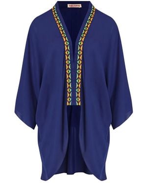 Olympiah Embroidered-Detail Jacket - Blue