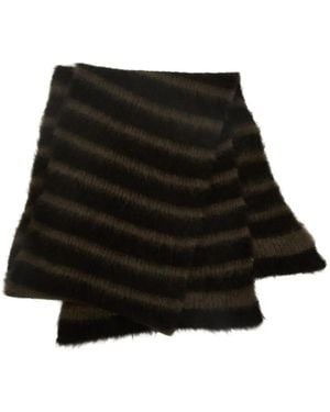 Amaranto Gestreifter Strickschal - Schwarz