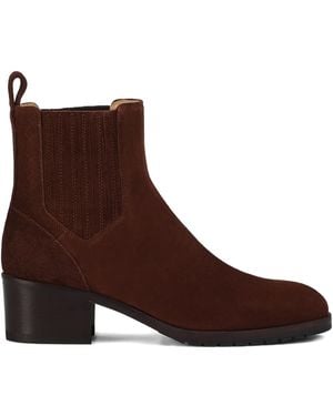 Doucal's Elastic-Panel Suede Boots - Brown