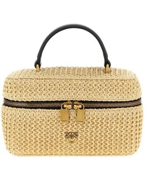 Pinko Schultertasche mit Logo-Schild - Mettallic