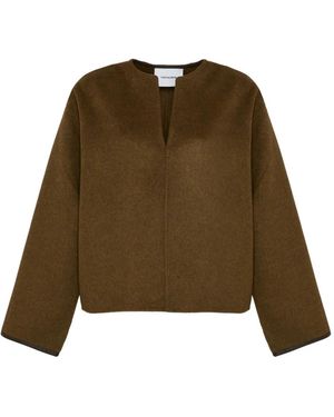 Yves Salomon V-Neck Top - Green