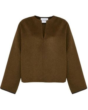 Yves Salomon V-Neck Top - Green