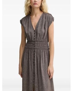 Sessun Button-front Midi Dress - グレー