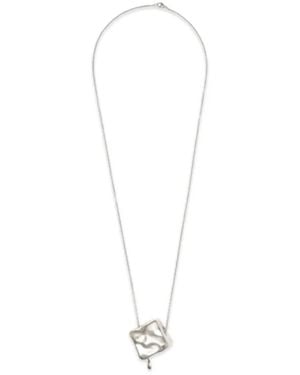 Rabanne Molten Cube Pendant Necklace - White