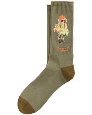 Polo Ralph Lauren Polo Bear Cotton-Blend Crew Socks - Green