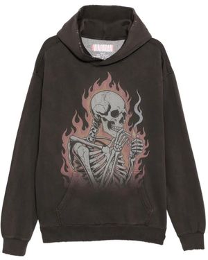 WARMAN Skeleton-Print Hoodie - Black