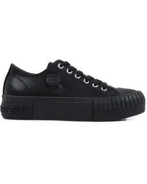 KARL LAGERFELD Logo-Plaque Sneakers - Black