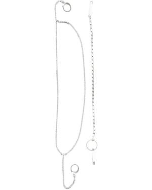 Maison Margiela Collar De Cadena Con Imperdible - Blanco