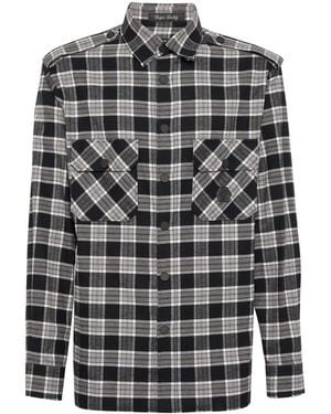 Philipp Plein Camicia A Quadri - Grigio