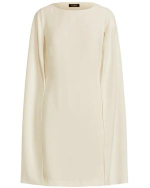 Ralph Lauren Cape-Overlay Georgette Mini Dress - White