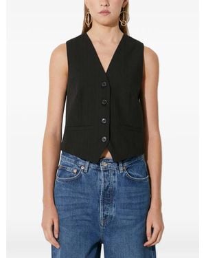 Samsøe & Samsøe Saramona Button Pinstripe Top - Black