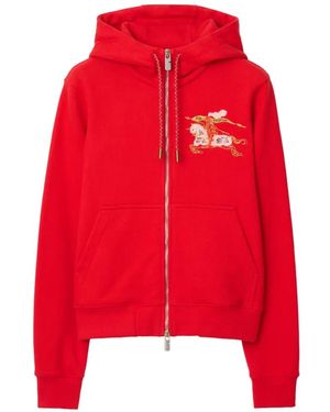 Burberry Cotton Zip Hoodie - Red