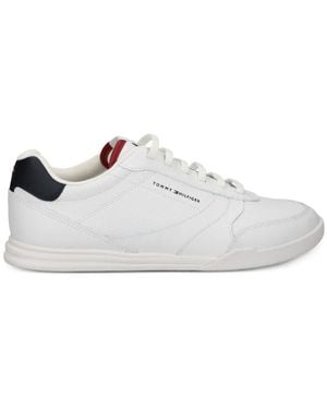 Tommy Hilfiger Perforated Leather Trainers - White