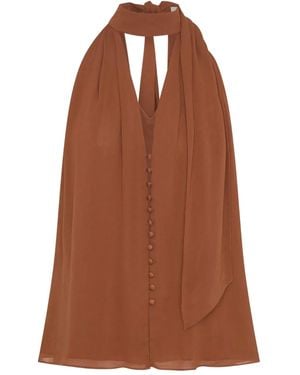 Nicholas Top Sumira Con Inserto Stile Foulard - Marrone