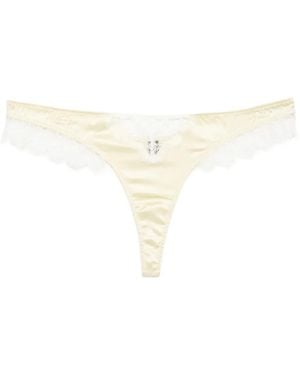 Kiki de Montparnasse Lace Inset Thong - White