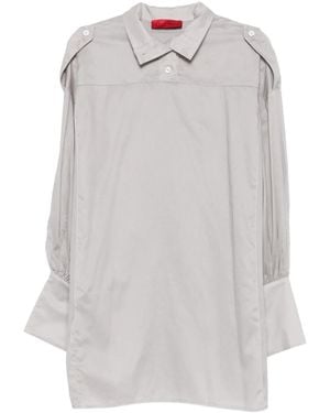 Thelatest Blousejurk Met Klassieke Kraag En Manchetten - Wit