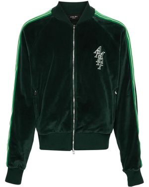 Amiri Stack Monogram Velvet Jacket - Green