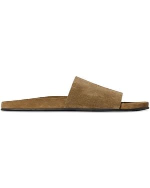 The Row Hugh Suede Sandals - Brown