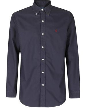 Polo Ralph Lauren Camisa Con Logo Bordado - Azul