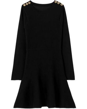 Claudie Pierlot ボタンディテール フレアドレス - ブラック