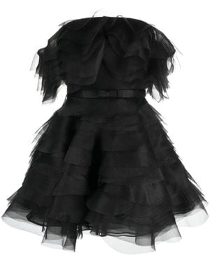 Ana Radu Off-Shoulder Organza Minidress - Black
