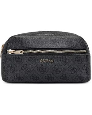 Guess Kosmetiktasche Mit Logo-Print - Schwarz